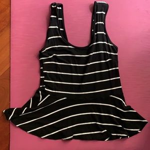 Striped peplum tank top